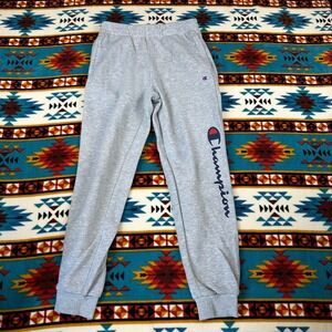 Champion Kids Sweatpants Joggers Athletic Heather‎ Gray Logo Size 10/12